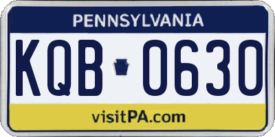 PA license plate KQB0630