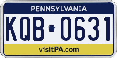 PA license plate KQB0631