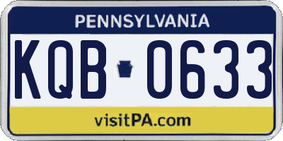 PA license plate KQB0633