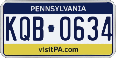 PA license plate KQB0634