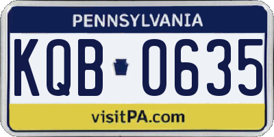 PA license plate KQB0635