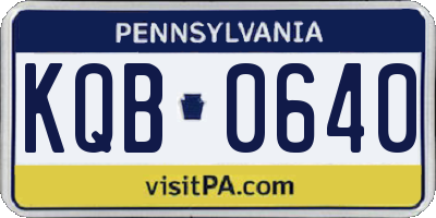 PA license plate KQB0640