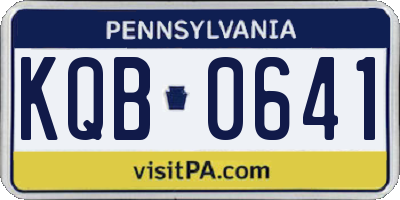 PA license plate KQB0641