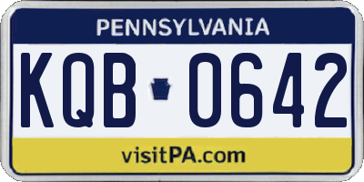 PA license plate KQB0642