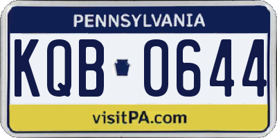 PA license plate KQB0644