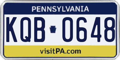 PA license plate KQB0648