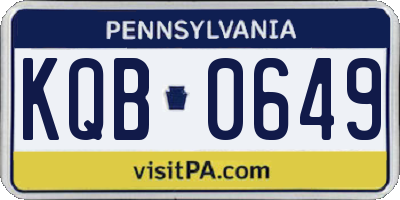PA license plate KQB0649