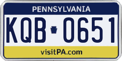 PA license plate KQB0651