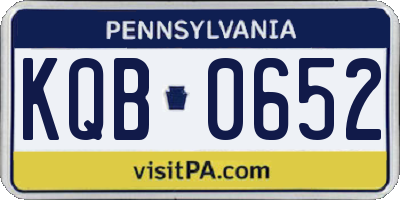 PA license plate KQB0652