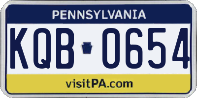 PA license plate KQB0654