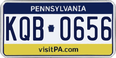PA license plate KQB0656
