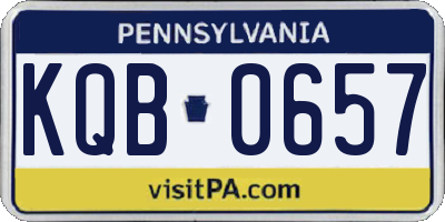 PA license plate KQB0657