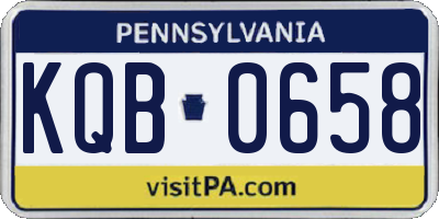 PA license plate KQB0658