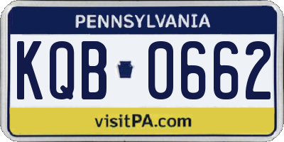 PA license plate KQB0662