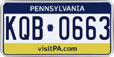 PA license plate KQB0663