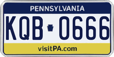 PA license plate KQB0666