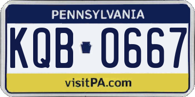 PA license plate KQB0667