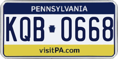 PA license plate KQB0668
