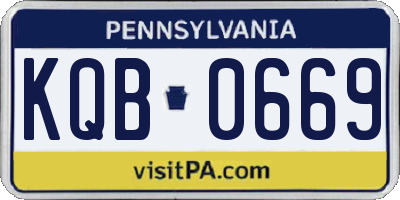 PA license plate KQB0669