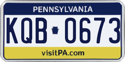 PA license plate KQB0673
