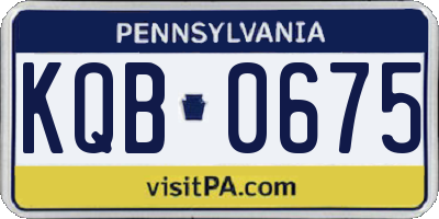PA license plate KQB0675