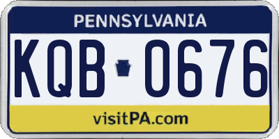 PA license plate KQB0676