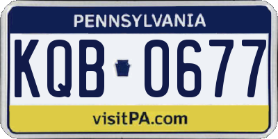PA license plate KQB0677