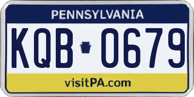 PA license plate KQB0679