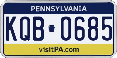 PA license plate KQB0685