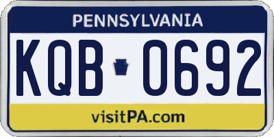 PA license plate KQB0692