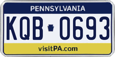 PA license plate KQB0693