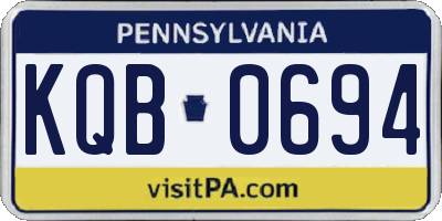 PA license plate KQB0694