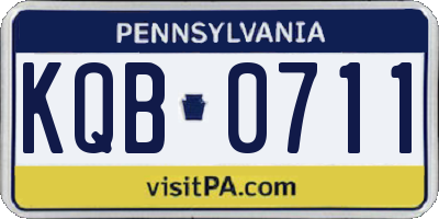 PA license plate KQB0711