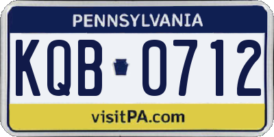 PA license plate KQB0712