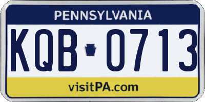 PA license plate KQB0713