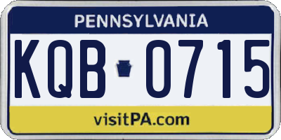 PA license plate KQB0715