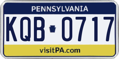 PA license plate KQB0717