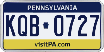 PA license plate KQB0727