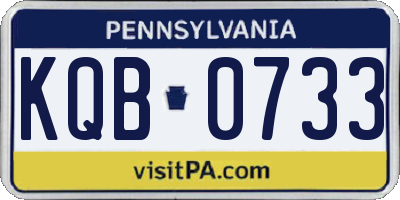 PA license plate KQB0733