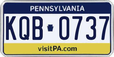 PA license plate KQB0737