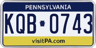 PA license plate KQB0743