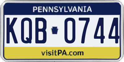 PA license plate KQB0744