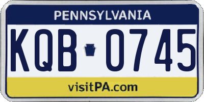 PA license plate KQB0745