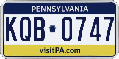 PA license plate KQB0747