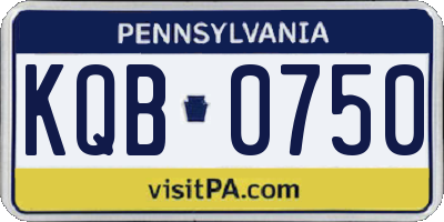 PA license plate KQB0750