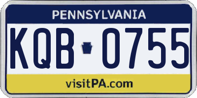 PA license plate KQB0755