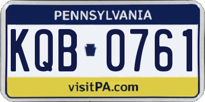 PA license plate KQB0761