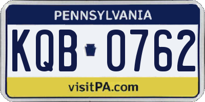 PA license plate KQB0762