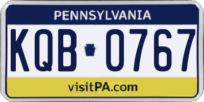 PA license plate KQB0767