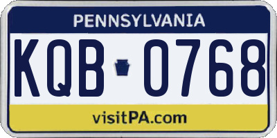 PA license plate KQB0768